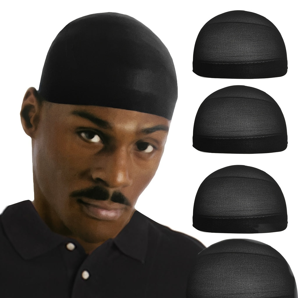 4pcs Black Wig Caps for Women Men, Nylon Hair Caps for Wig