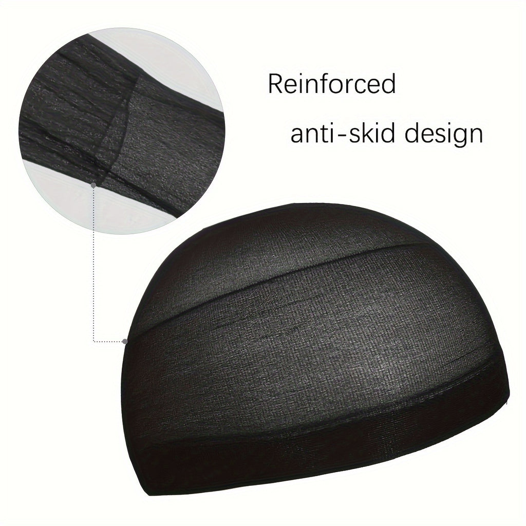 4pcs Black Wig Caps for Women Men, Nylon Hair Caps for Wig