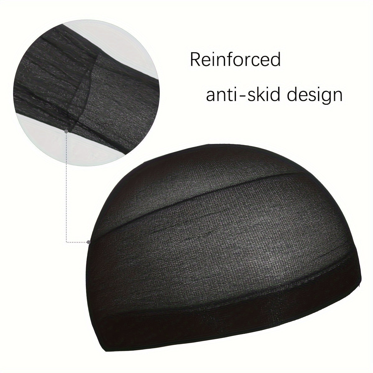 4pcs Black Wig Caps for Women Men, Nylon Hair Caps for Wig
