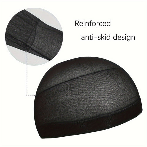4pcs Black Wig Caps for Women Men, Nylon Hair Caps for Wig